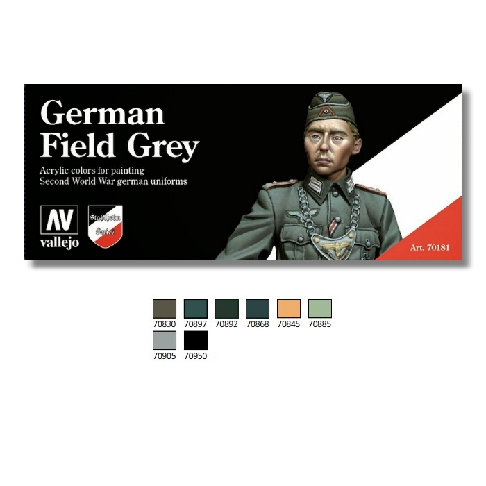 Vallejo Ww2 German Field Grey Model Colour 8 Bottle Set 70181 for sale online 